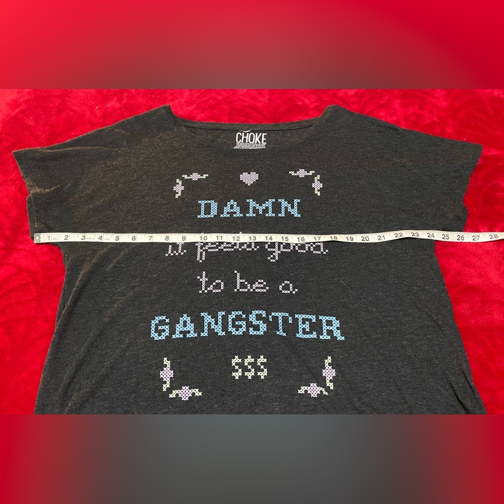 XL Perfect Condition Damn it feels good to be a gangster in cross stitch!😂🤣😂🤣 - Picture 10 of 11